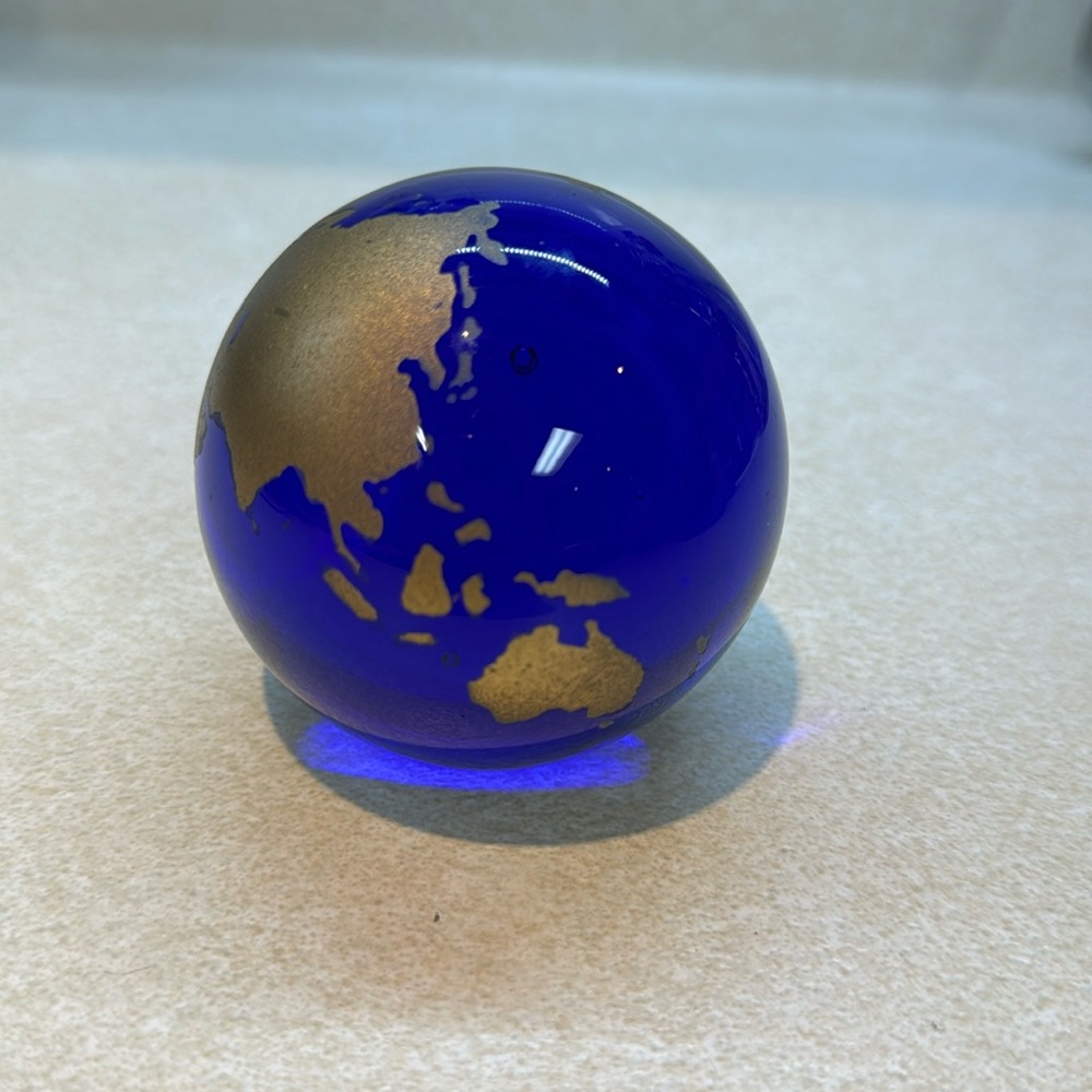 Cobalt Blue World paperweight
